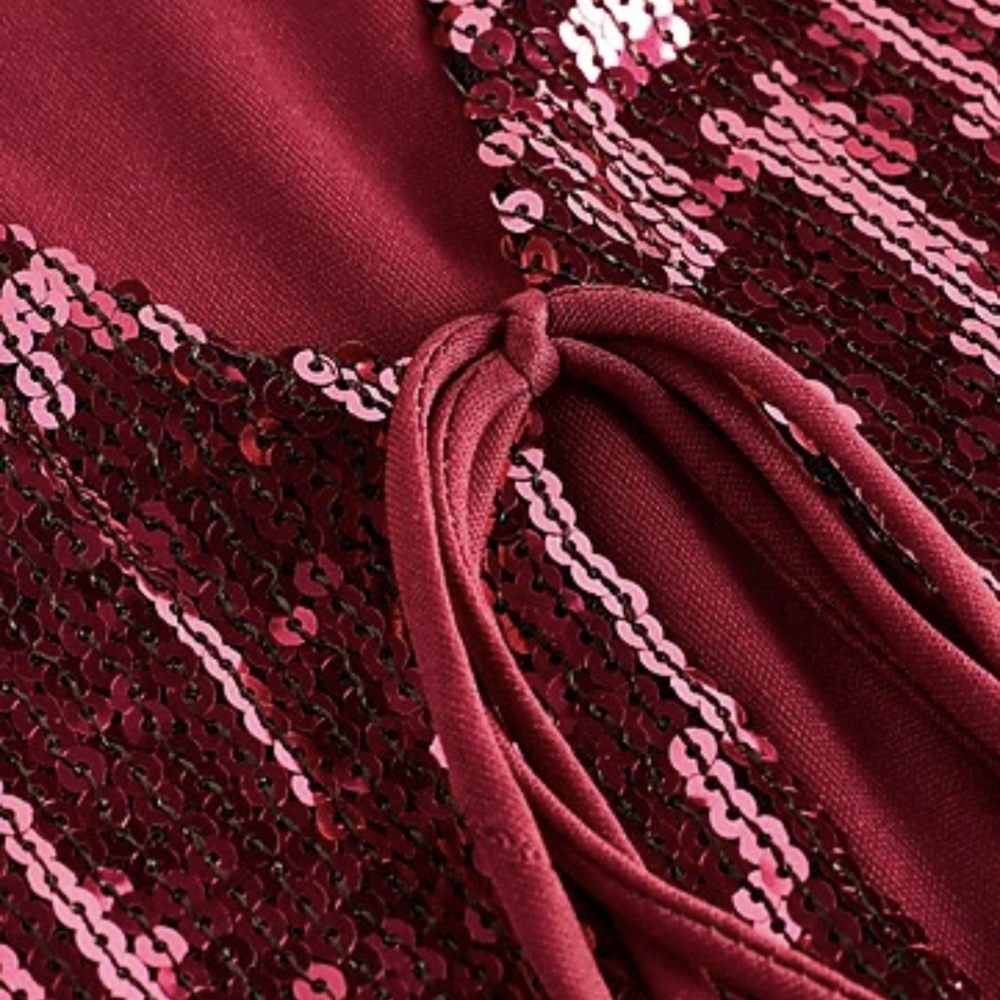 Express Pink‎ Sequin Tie-Front Top NWT Size XS - Picture 4 of 10